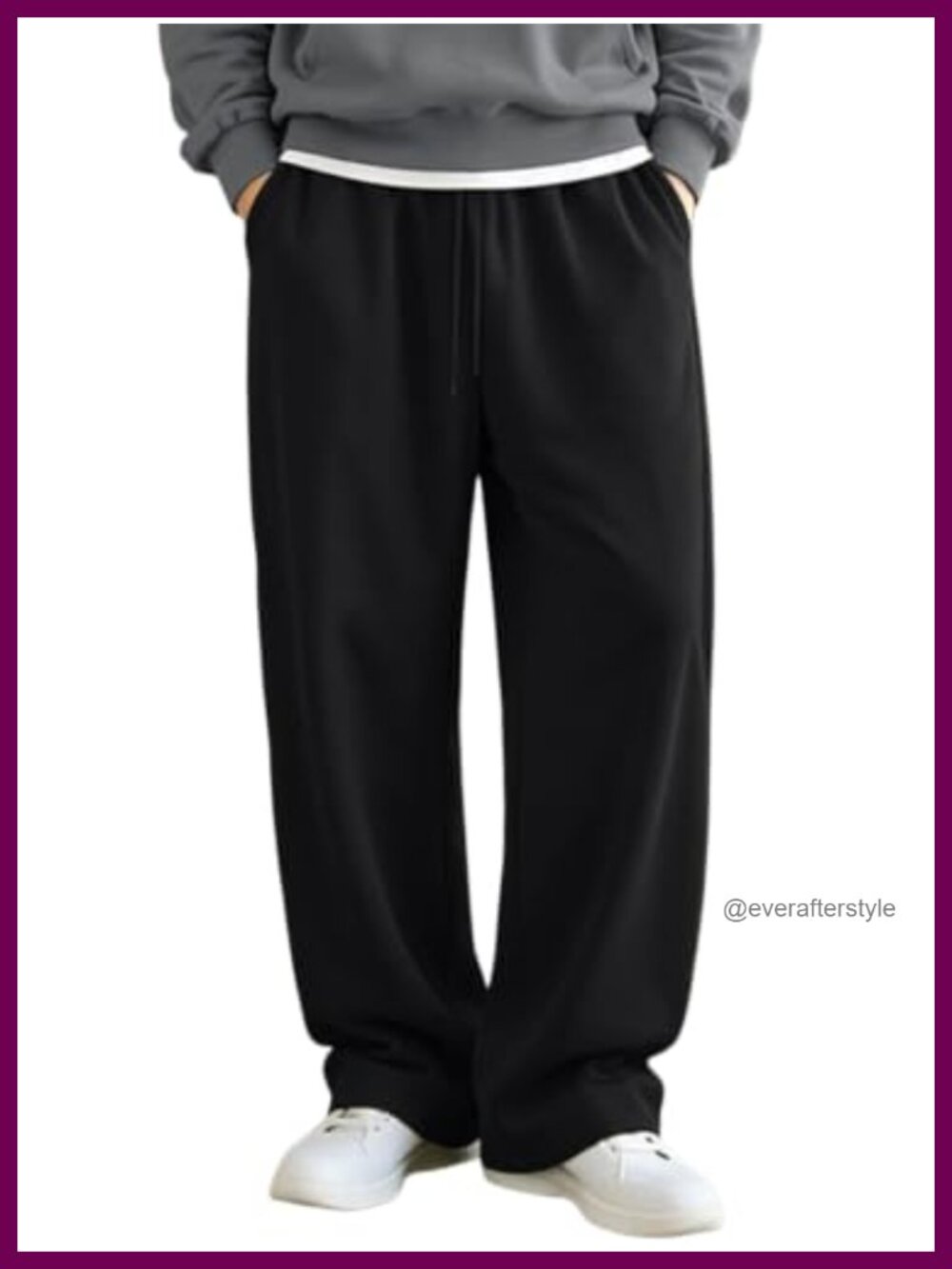 Men's Baggy Sweatpants Wide Leg Drawstring Joggers Lounge Pants